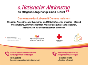 6. Nationaler Aktionstag für pflegende Angehörige am 13.9.24